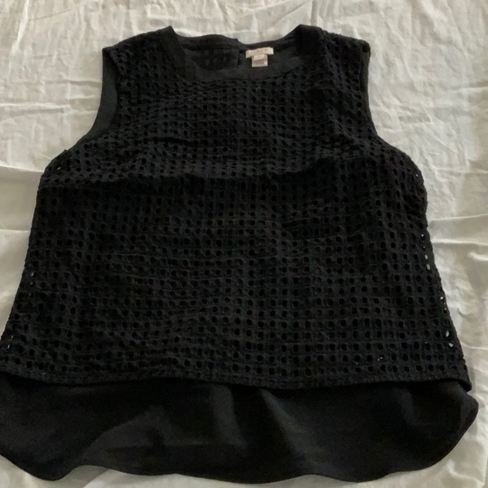 Black eyelet tank